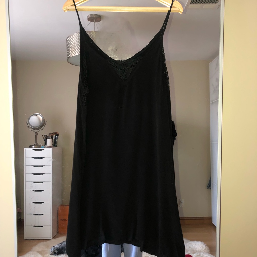 F21+ Camisole Lace Panel Slip Mini Dress